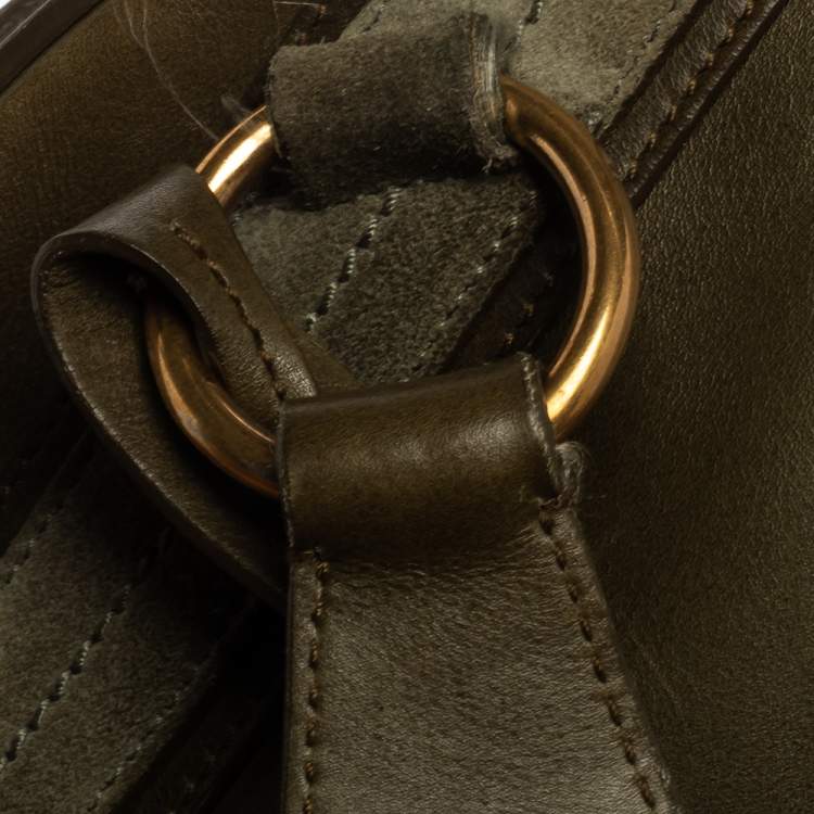 مملوكة مسبقًا Yves Saint Laurent Olive Green Leather Medium Satchel