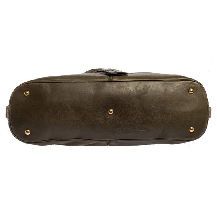 مملوكة مسبقًا Yves Saint Laurent Olive Green Leather Medium Satchel