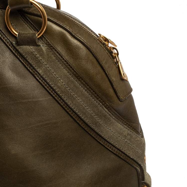 مملوكة مسبقًا Yves Saint Laurent Olive Green Leather Medium Satchel