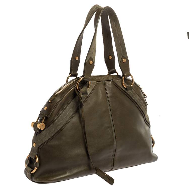 مملوكة مسبقًا Yves Saint Laurent Olive Green Leather Medium Satchel