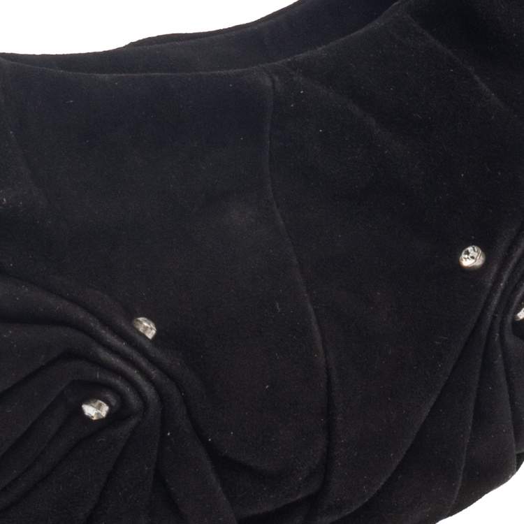 Pre Owned Yves Saint Laurent Black Suede Small Hobo