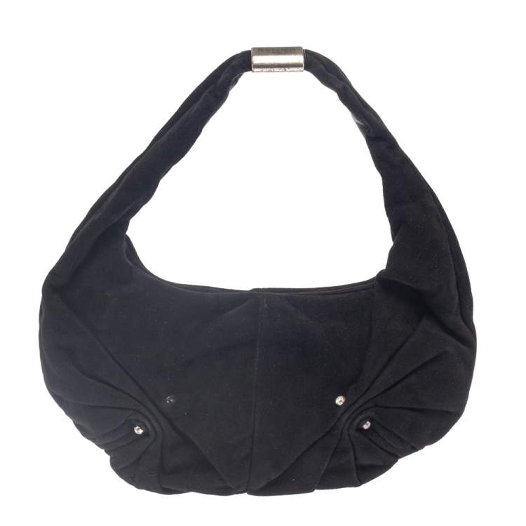 Pre Owned Yves Saint Laurent Black Suede Small Hobo