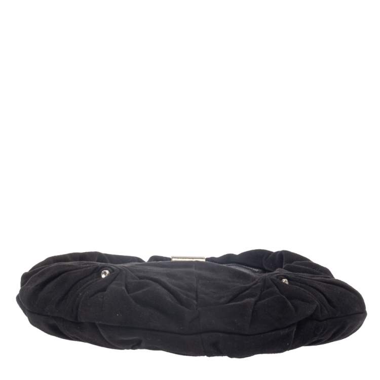 Pre Owned Yves Saint Laurent Black Suede Small Hobo