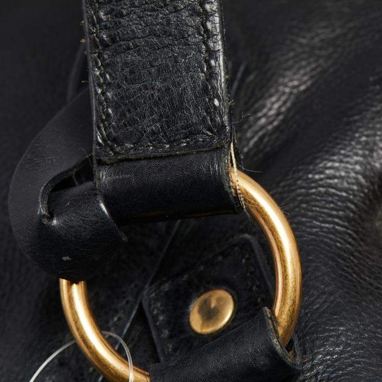 Pre Owned Yves Saint Laurent Black Leather Medium Muse Satchel