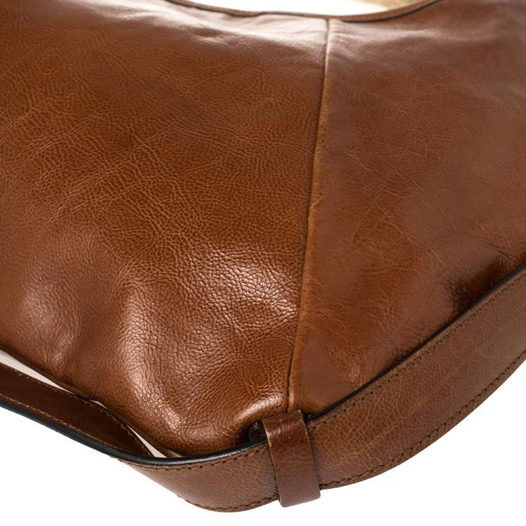 Pre Owned Yves Saint Laurent Brown Leather Mombasa Hobo 