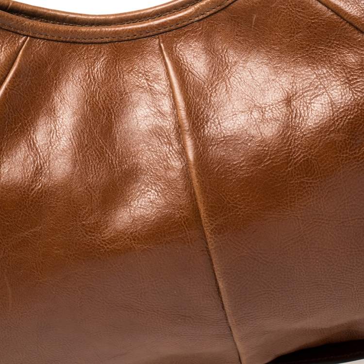 Pre Owned Yves Saint Laurent Brown Leather Mombasa Hobo 
