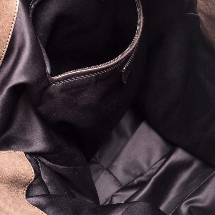Pre Owned Yves Saint Laurent Brown Leather Large Roady Hobo