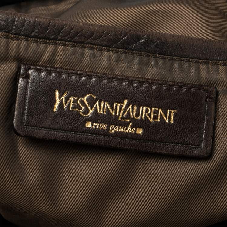 Pre Owned Yves Saint Laurent Black Leather Double Sac Y Tote