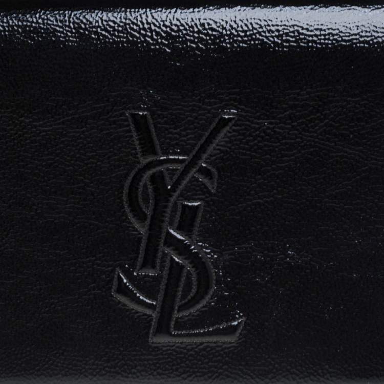 Pre Owned Yves Saint Laurent Black Patent Leather Belle De Jour Flap Clutch