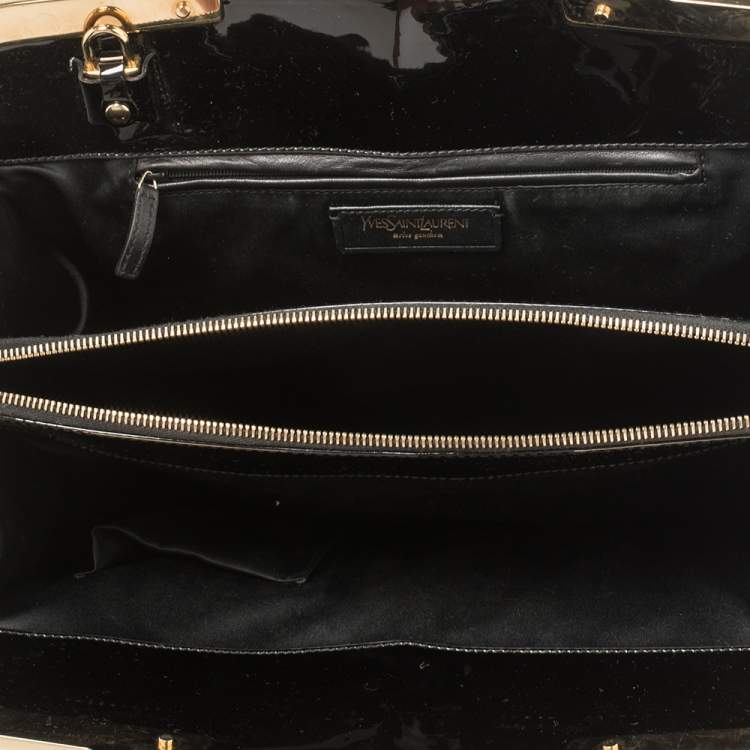 مملوكة مسبقًا Yves Saint Laurent Black Patent Leather Large Uptown Satchel