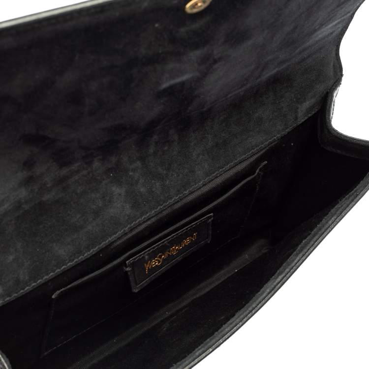 Pre Owned Yves Saint Laurent Black Patent Leather Y-Ligne Clutch