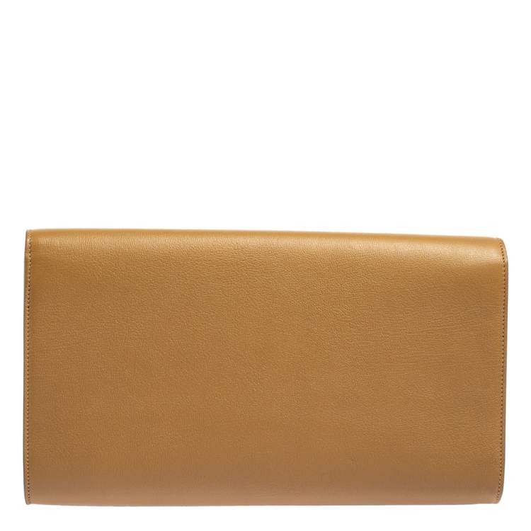 Pre Owned Yves Saint Laurent Beige Leather Belle De Jour Clutch
