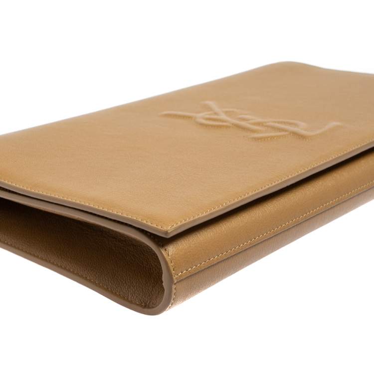 Pre Owned Yves Saint Laurent Beige Leather Belle De Jour Clutch
