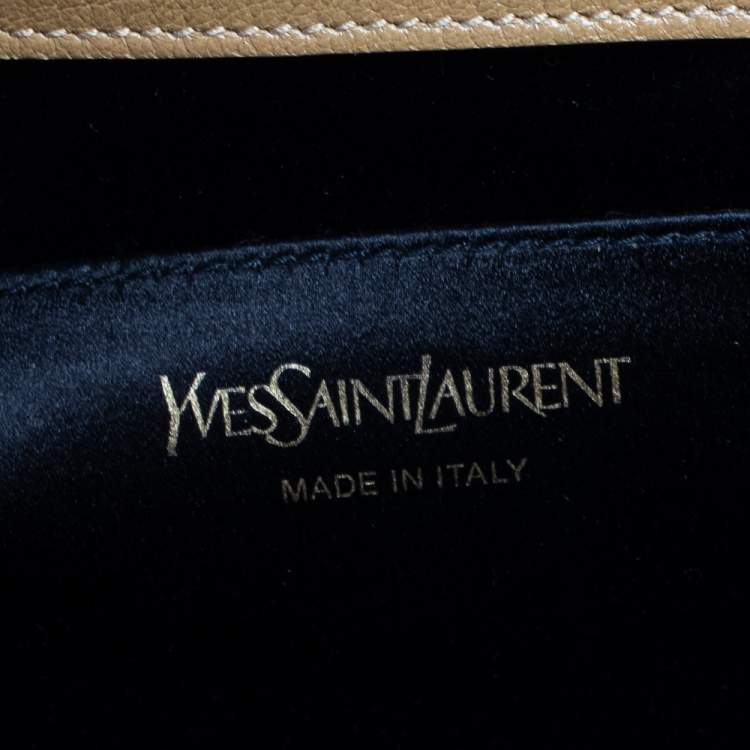 Pre Owned Yves Saint Laurent Beige Leather Belle De Jour Clutch