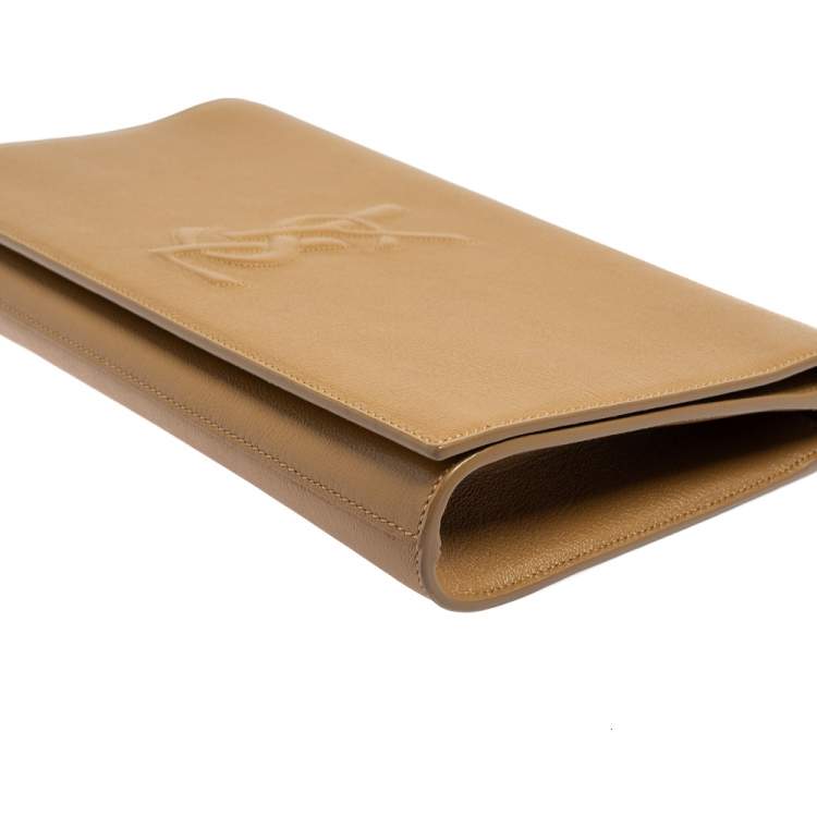 Pre Owned Yves Saint Laurent Beige Leather Belle De Jour Clutch