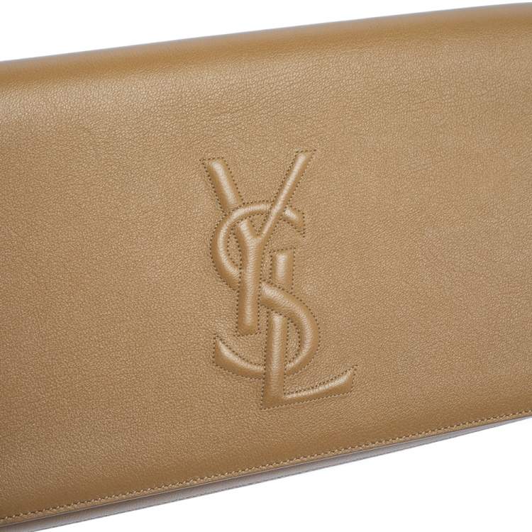 Pre Owned Yves Saint Laurent Beige Leather Belle De Jour Clutch