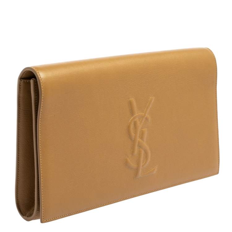 Pre Owned Yves Saint Laurent Beige Leather Belle De Jour Clutch