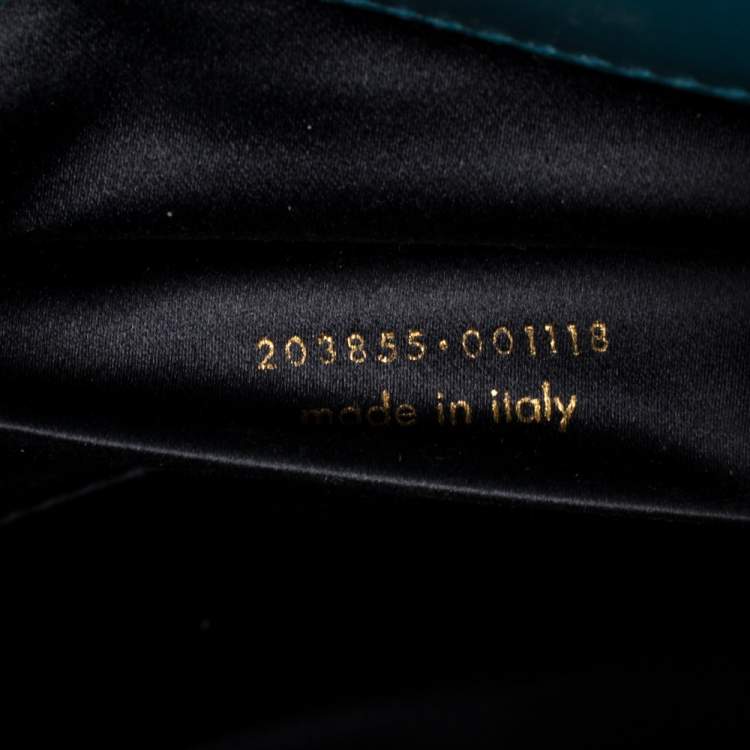 Pre Owned Yves Saint Laurent Teal Blue Patent Leather Belle De Jour Clutch