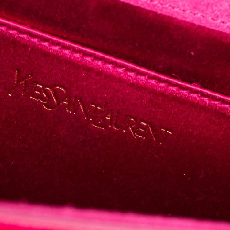 Pre Owned Yves Saint Laurent Fuchsia Patent Leather Belle De Jour Clutch
