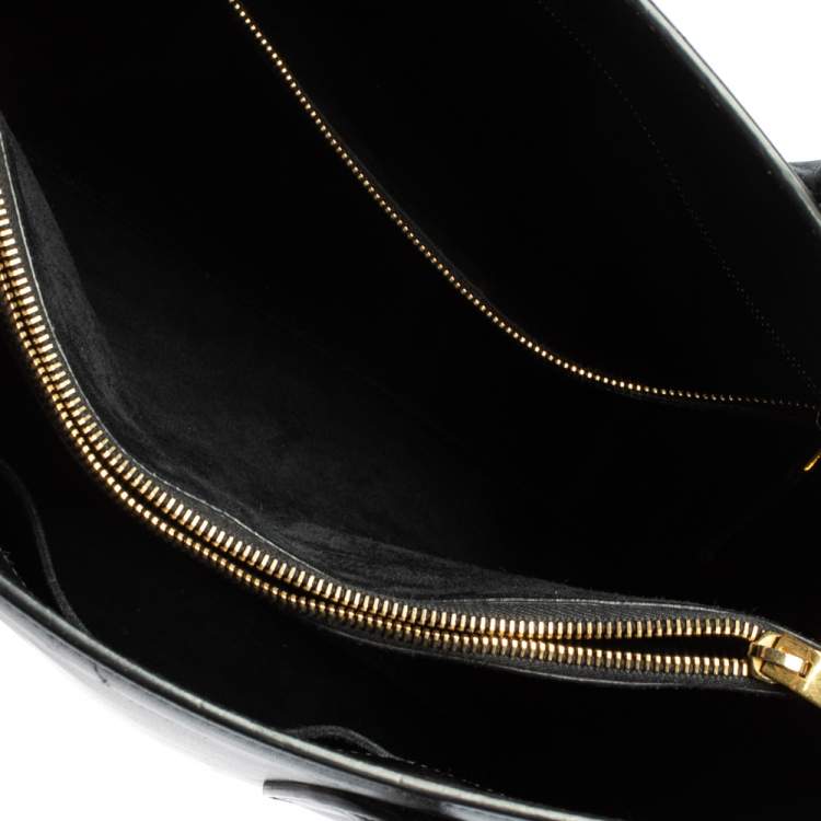 Pre Owned Saint Laurent Paris Black Leather Medium Sac De Jour Tote