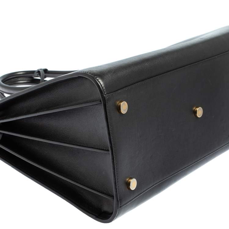 Pre Owned Saint Laurent Paris Black Leather Medium Sac De Jour Tote