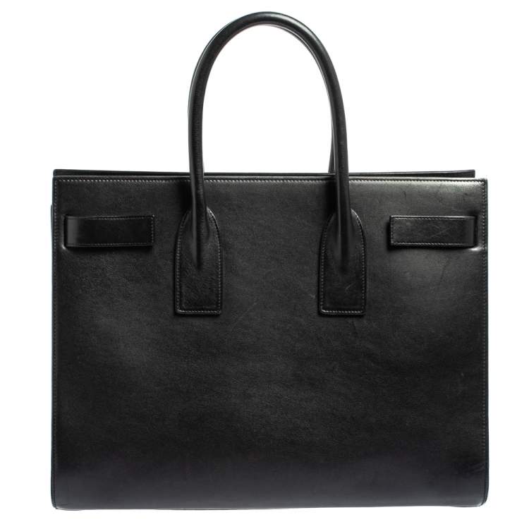 Pre Owned Saint Laurent Paris Black Leather Medium Sac De Jour Tote