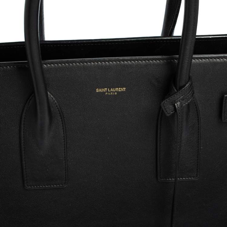 Pre Owned Saint Laurent Paris Black Leather Medium Sac De Jour Tote