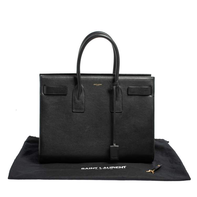 Pre Owned Saint Laurent Paris Black Leather Medium Sac De Jour Tote