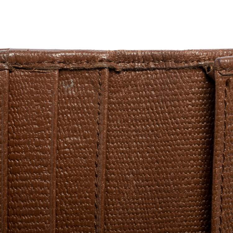 Pre Owned Yves Saint Laurent Brown Leather Y Ligne Flap Continental Wallet