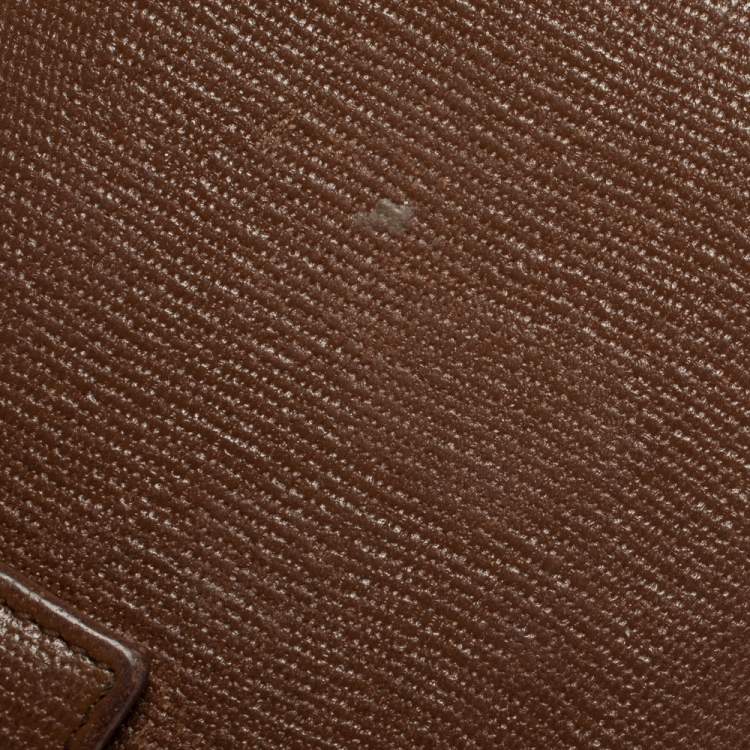 Pre Owned Yves Saint Laurent Brown Leather Y Ligne Flap Continental Wallet