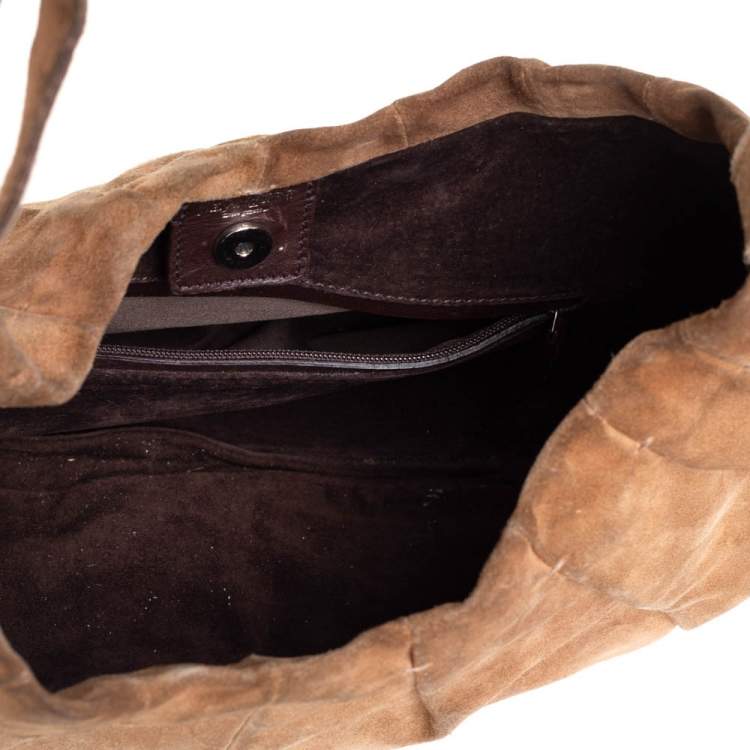 Pre Owned Yves Saint Laurent Brown Suede Mombasa Hobo