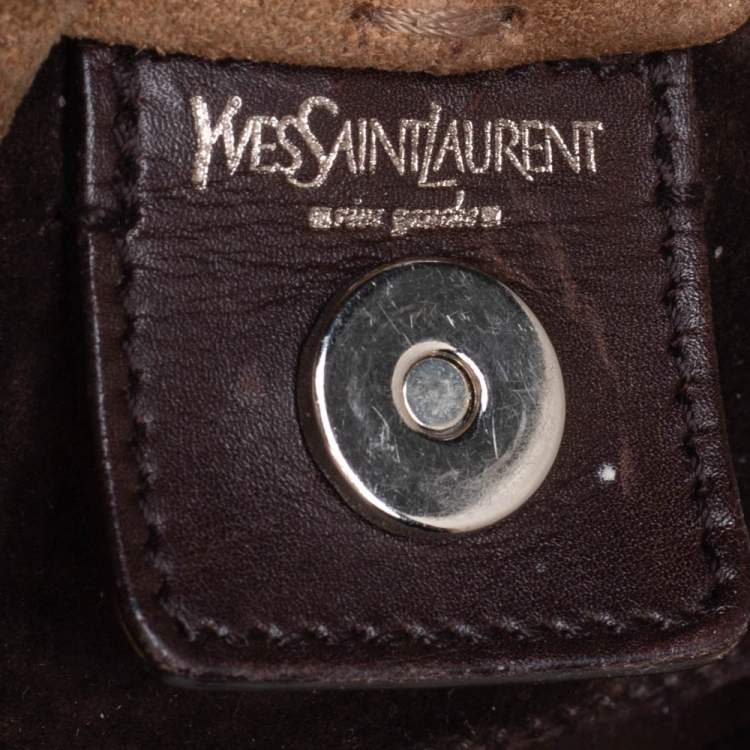 Pre Owned Yves Saint Laurent Brown Suede Mombasa Hobo
