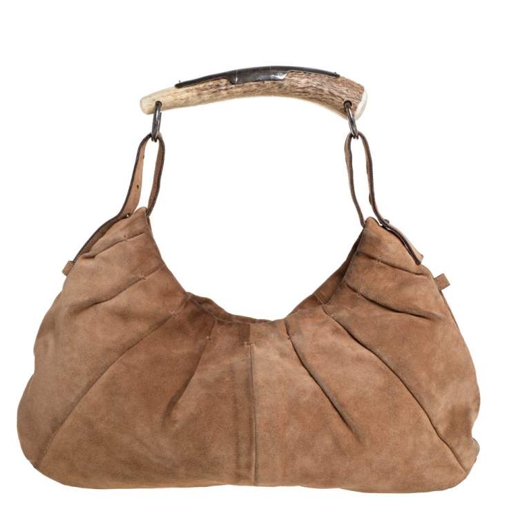 Pre Owned Yves Saint Laurent Brown Suede Mombasa Hobo