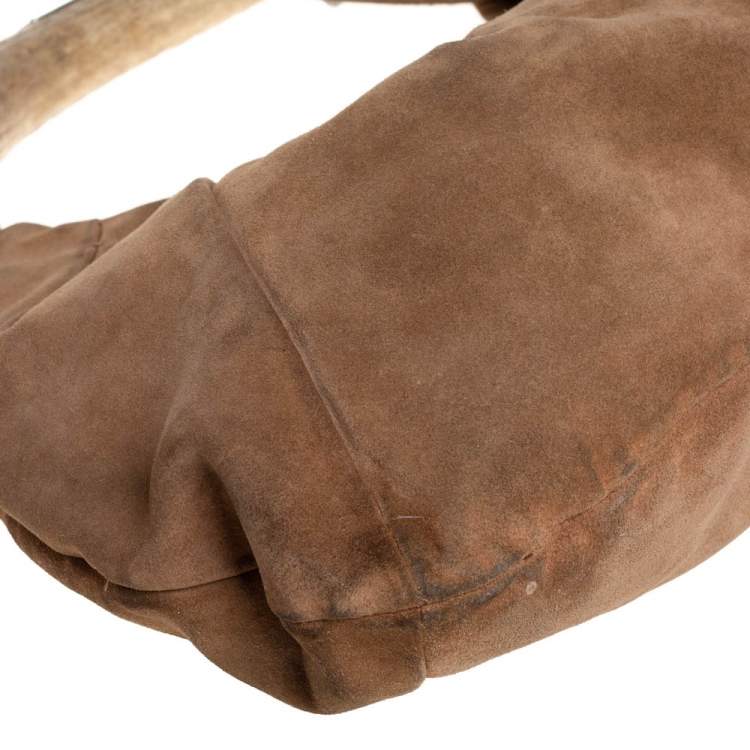 Pre Owned Yves Saint Laurent Brown Suede Mombasa Hobo