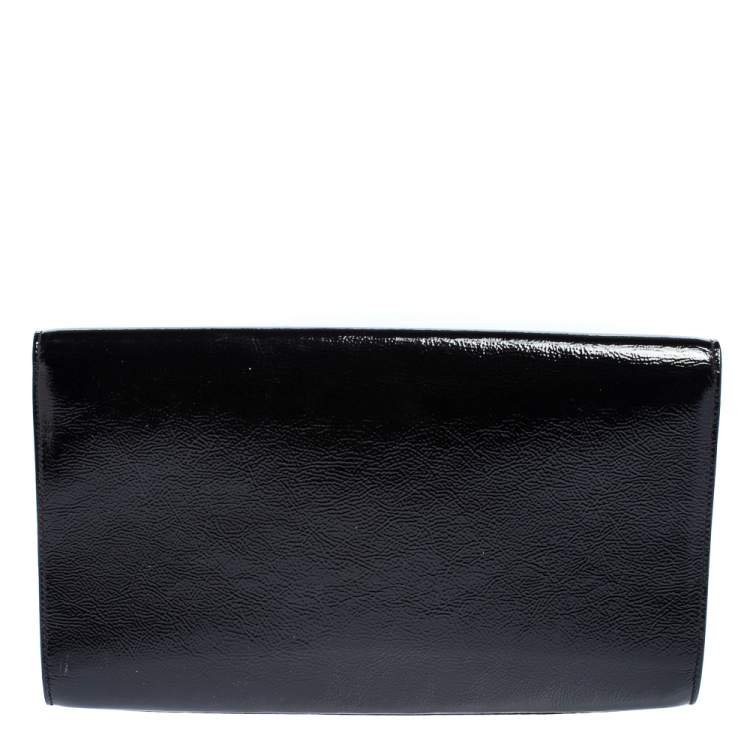 Pre Owned Yves Saint Laurent Black Patent Leather Belle De Jour Clutch