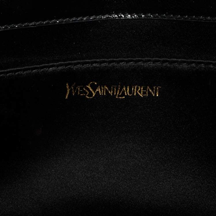 Pre Owned Yves Saint Laurent Black Patent Leather Belle De Jour Clutch