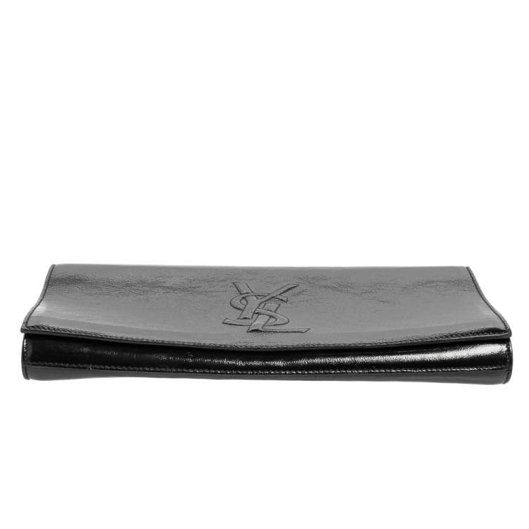 Pre Owned Yves Saint Laurent Black Patent Leather Belle De Jour Clutch