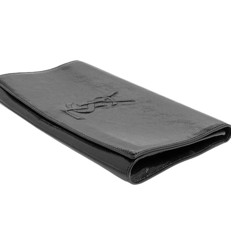 Pre Owned Yves Saint Laurent Black Patent Leather Belle De Jour Clutch