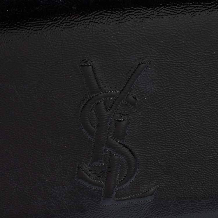 Pre Owned Yves Saint Laurent Black Patent Leather Belle De Jour Clutch