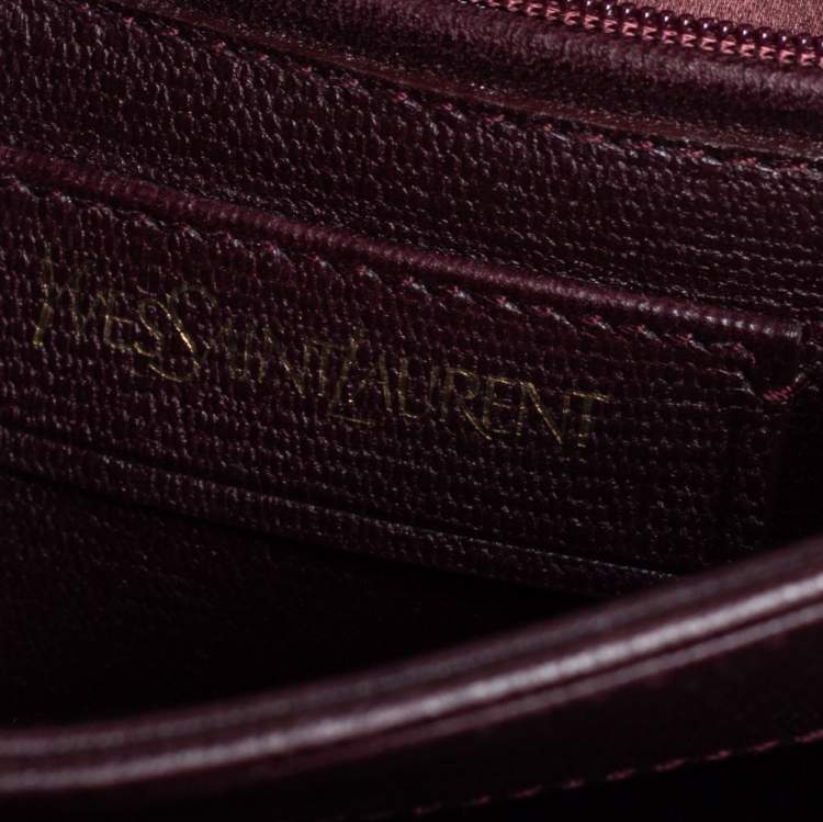 Pre Owned Yves Saint Laurent Dark Burgundy Leather Medium Chyc Flap Bag