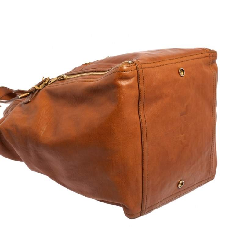 Pre Owned Yves Saint Laurent Brown Leather Large Downtown Tote