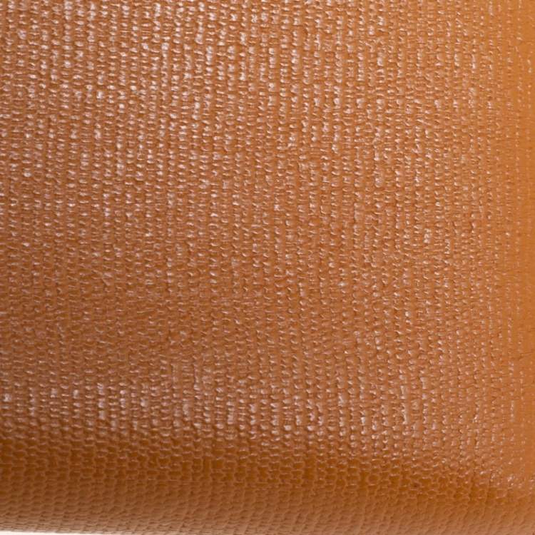 Pre Owned Yves Saint Laurent Tan Leather Zip Around Wallet