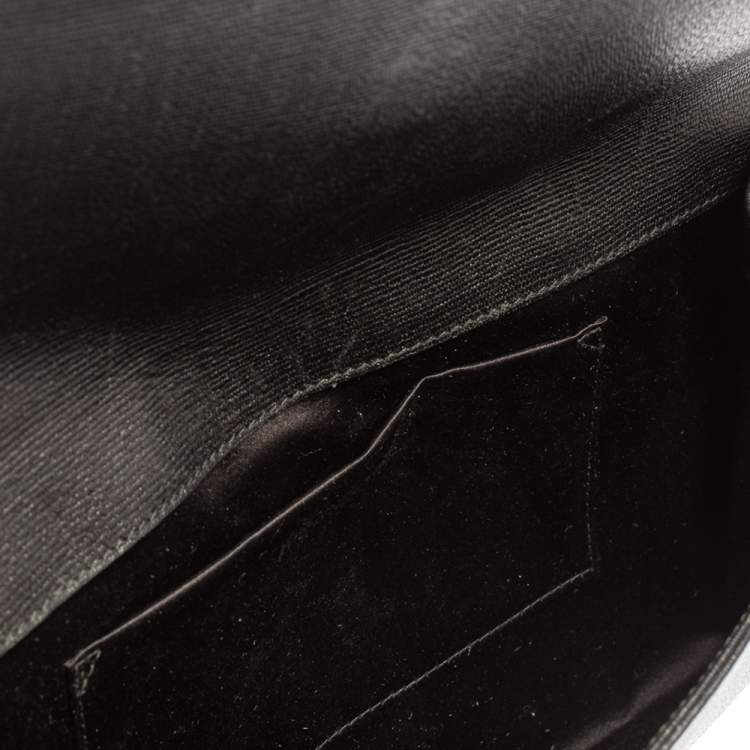 Pre Owned Yves Saint Laurent Black Leather Y-Ligne Clutch