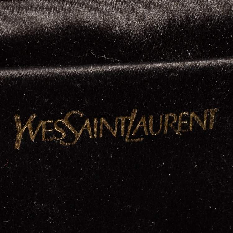 Pre Owned Yves Saint Laurent Black Leather Y-Ligne Clutch
