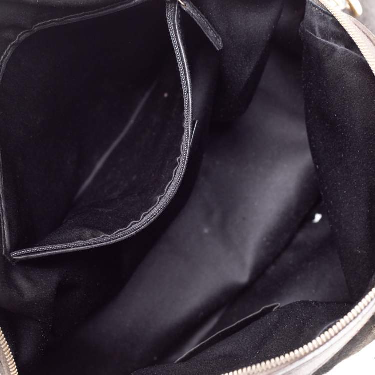 Pre Owned Yves Saint Laurent Black/Grey Calf Hair and Leather Large Muse Satchel