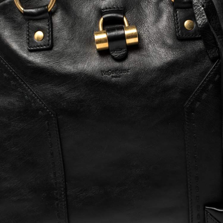 Pre Owned Yves Saint Laurent Black Leather Large Muse Bag