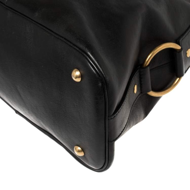 Pre Owned Yves Saint Laurent Black Leather Large Muse Bag