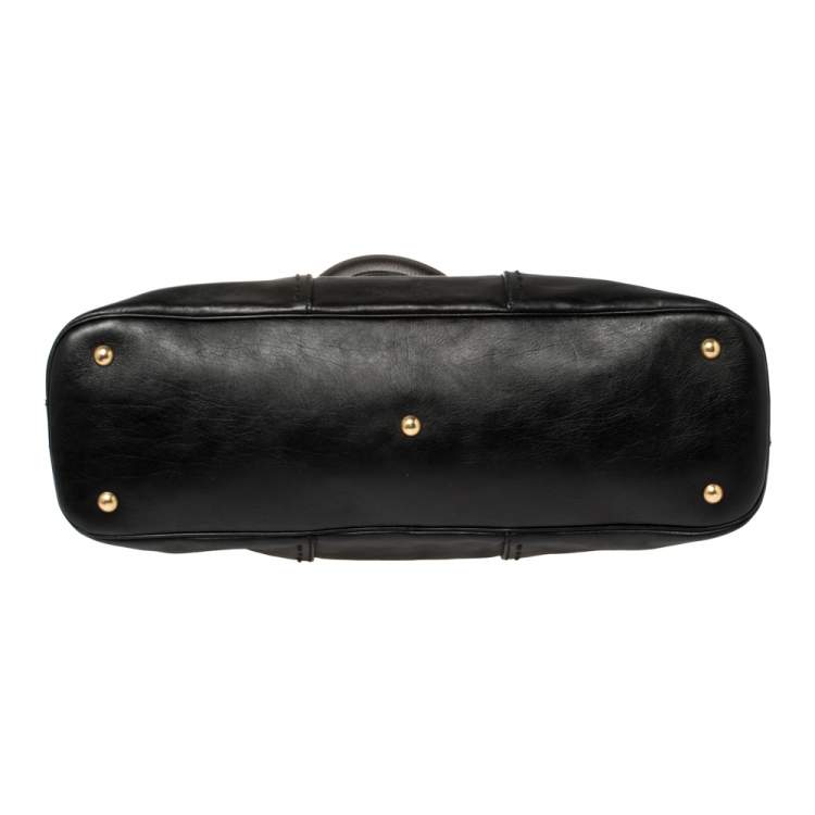 Pre Owned Yves Saint Laurent Black Leather Large Muse Bag
