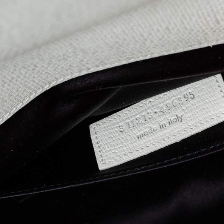 Pre Owned Saint Laurent White Leather Y-Ligne Clutch