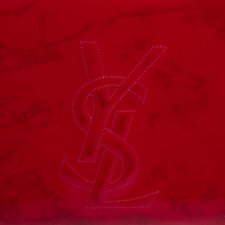 Pre Owned Yves Saint Laurent Pink Patent Leather Belle De Jour Flap Clutch